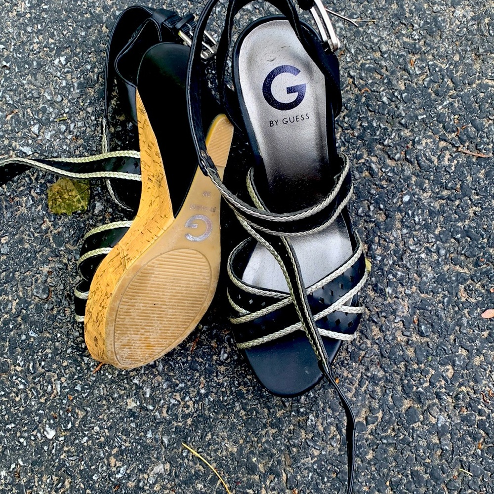 G by Guess wedge black Sandals